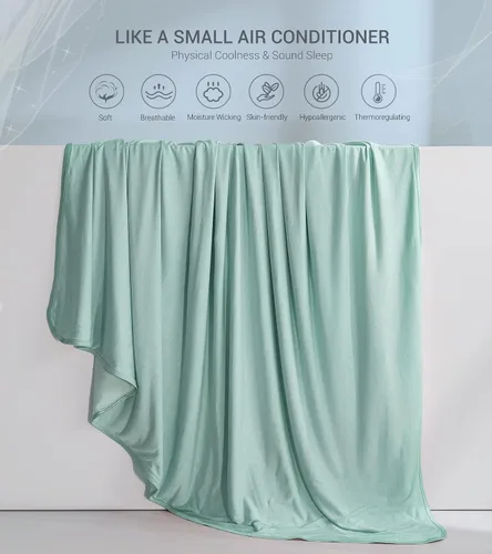 Vista 34 de Marchpower - Manta de enfriamiento para niños que duermen con calor, manta de lana fresca Arc-Chill con diseño de doble cara, fibra de enfriamiento