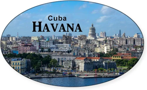 Vista 4 de CafePress Pegatina ovalada para parachoques de coche de La Habana (Cuba)