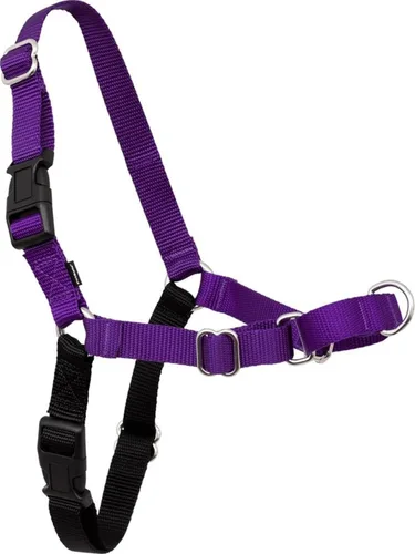 Vista 23 de Arnés de paseo fácil de PetSafe, Negro/Plateado Patented Martingale Loop Gives Gradual Shoulder Pressure to Stop Pulling, Front-Chest Leash Clip