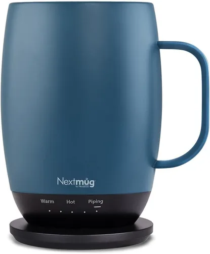Vista 17 de Nextmug - Taza de café autocalentable con control de temperatura (negro, 14 onzas) (Negro, 14 oz.) Sin aplicación, batería de larga duración