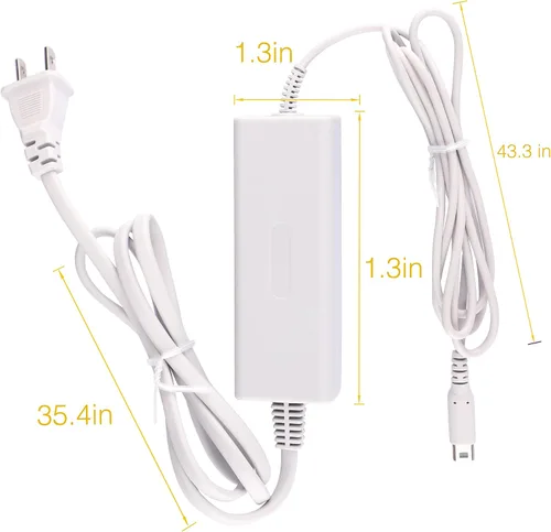 Vista 2 de Charger Kits for Wii U Gamepad, AC Power Adapter Charger and USB Charging Cord for Nintendo Wii U Gamepad Remote Controller