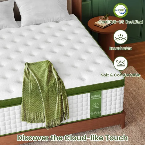 Vista 4 de BedStory Colchón firme de 13 pulgadas, colchón híbrido de la colección Hotel – Soporte lumbar y hombro específico para aliviar el dolor de espalda