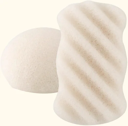 Vista 5 de Konjac - Juego de esponjas faciales orgánicas exfoliantes, exfoliantes faciales suaves diarios, cuidado de la piel, esponja limpiadora corporal