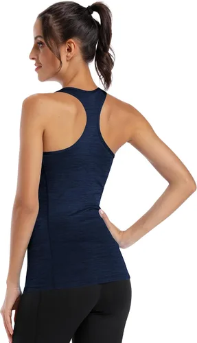 Vista 8 de CADMUS Paquete de 3 camisetas sin mangas atléticas de capa base de ajuste seco para mujer
