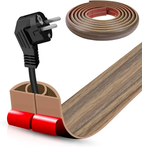 Vista 84 de Cubierta autoadhesiva para cables de suelo, gestión de cables de 3.3 pies, protector de tira de extensión para cables, evita tropiezos de cables