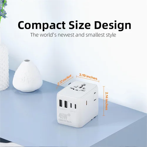 Vista 9 de Adaptador universal del viaje, enchufe europeo del viaje 45W
