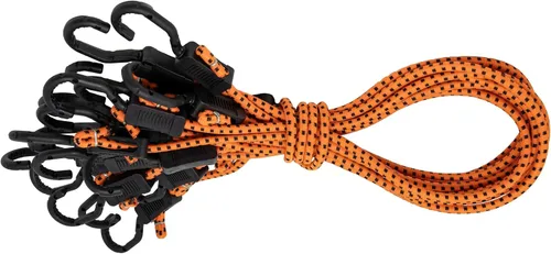 Vista 13 de Kotap MABC-18 Cuerdas elásticas ajustables multiusos con ganchos, 18 pulgadas, naranja/negro, 10