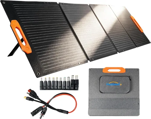 Vista 11 de Kit de panel solar portátil de 100 W, 25% de alta eficiencia tipo N paneles solares plegables con panel de vidrio templado, con controlador de carga