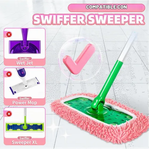 Vista 2 de Juego de 4 almohadillas de felpilla reutilizables color rosa