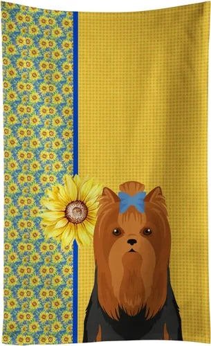 Vista 158 de Caroline's Treasures WDK5313KTWL - Toalla de cocina con diseño de girasoles de verano, color negro y tostado, Airedale Terrier, toalla de mano