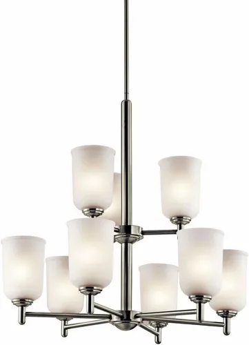 Vista 10 de Kichler 43670NI - Mini lámpara de araña de tres luces, níquel cepillado