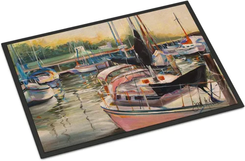 Vista 227 de Caroline's Treasures JMK1017JMAT - Tapete de caza de rana garza azul, 24 x 36 pulgadas, tapete para puerta delantera, interior y exterior