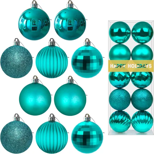Vista 52 de Esferas pequeñas de bronce de 1.6 pulgadas para decoración del árbol de Navidad, adornos inastillables para cumpleaños, Halloween, vacaciones, boda