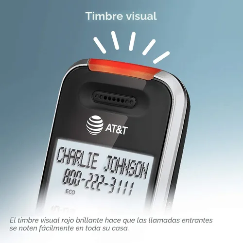 Vista 5 de AT&T BL102 DECT 6.0 Teléfono inalámbrico para el hogar con contestador, bloqueo de llamadas, locutor de identificación de llamadas, asistencia
