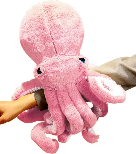 Vista 5 de GOOC Pulpo, animales de peluche, pulpo, muñecos de peluche, juguetes de peluche de pulpo, regalo para niños y amantes (negro)