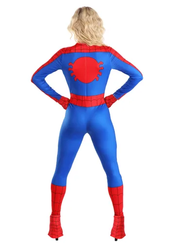 Vista 2 de Disfraz Premium de Mujer de Hombre Araña Azul y Rojo Multicolor