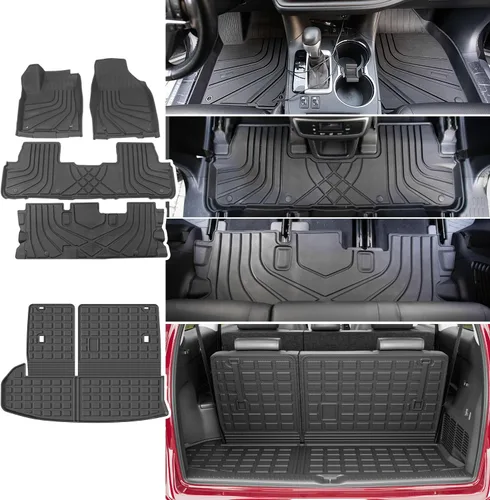 Vista 8 de Xipoo Alfombrilla de carga compatible con Toyota Highlander 2014-2019, alfombrilla de maletero para respaldo, forro de carga de repuesto