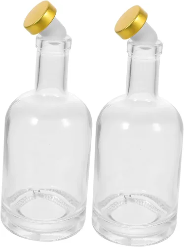 Vista 10 de SHOWERORO 2 decantadores de vidrio transparente grueso para botella de licor, resistente, base elegante diseño para bar en el hogar y uso, fácil
