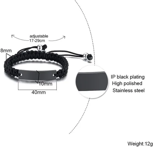 Vista 7 de VNOX Juego de 2, 3, 4, 5 pulseras de cuerda trenzada hechas a mano para dama de honor, pareja