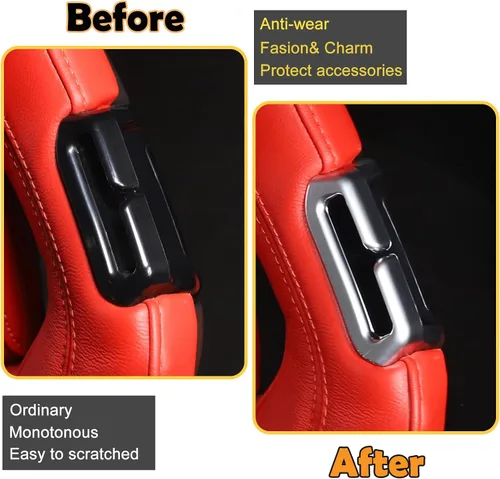 Vista 2 de Kit de cubierta decorativa de hebilla para cinturón de seguridad compatible con Chevrolet Corvette C8 2020-2023, accesorios de repuesto para hebilla