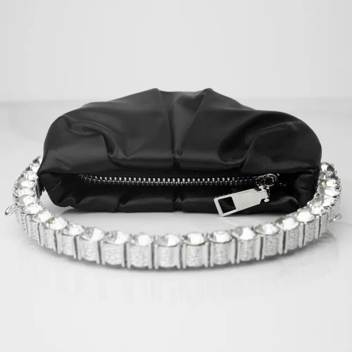 Vista 4 de HEYCUE Mini Glitter Diamond Handle Handbag Circular Evening Crossbody bag Sparkly Bride Wedding Party Prom Purses For Women