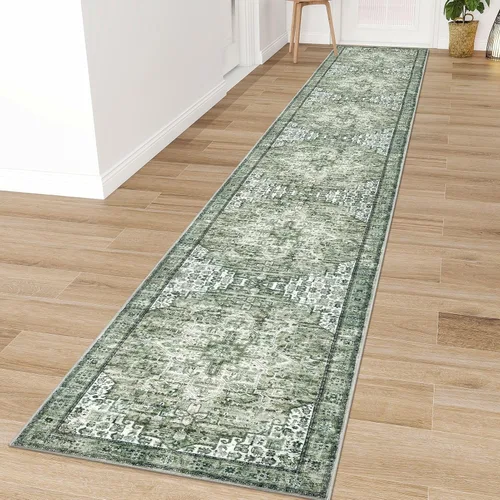 Vista 96 de SIILOOM Alfombra lavable de 2 x 3 pies, alfombra suave color taupe ceniza para entrada, tapete antideslizante para puerta de interior, tapete