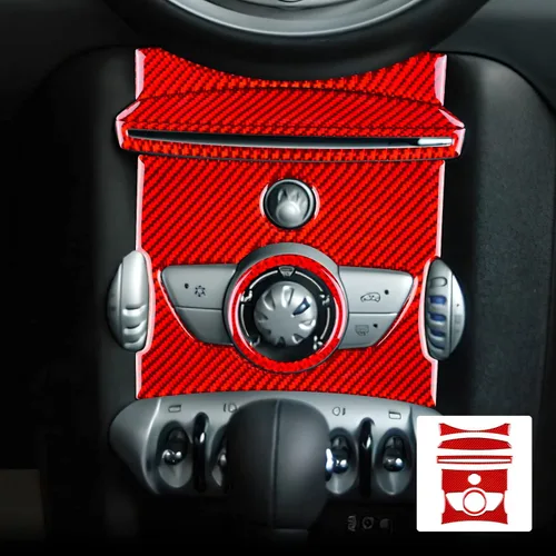 Vista 11 de AIRSPEED Para Mini R55 R56 R57 Control Central AC Panel Cubierta de Panel de Botón de Fibra de Carbono Adhesivo Decoración Interior Trim para Mini