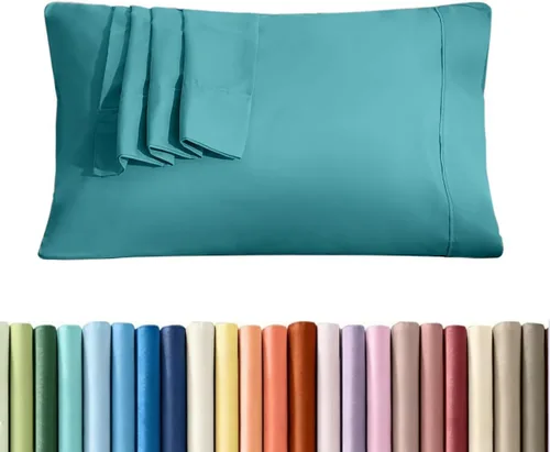 Vista 9 de Juego de 2 fundas de almohada tamaño Queen, color rosa, cierre de sobre, fácil ajuste, tela suave y transpirable, lavable a máquina para todas