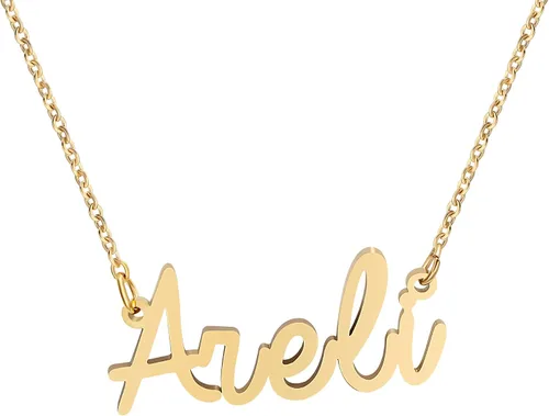 Vista 17 de Yiyang Collar con dije y nombre personalizable, de acero inoxidable, chapado en oro de 18 quilates, joyería para niñas, regalo de cumpleaños