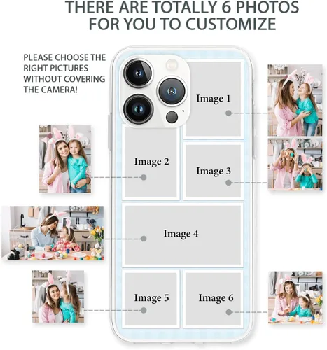 Vista 2 de CUBICER Fundas de teléfono personalizadas, fotos personalizadas, funda delgada y transparente, regalos de Pascua para papá, mamá, papá, hermanas