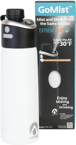 Vista 9 de GoMist - Botella de nebulización y bebida Botella de agua recargable para niebla y sorbo Puerto USB-C de carga rápida Función de niebla de 2
