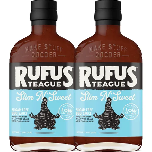 Vista 11 de Rufus Teague - Salsa BBQ sin azúcar Smoke 'N Chipotle - Salsa barbacoa premium - Botellas de 12.25 onzas - Paquete de 2 Keto Sauce with Stevia