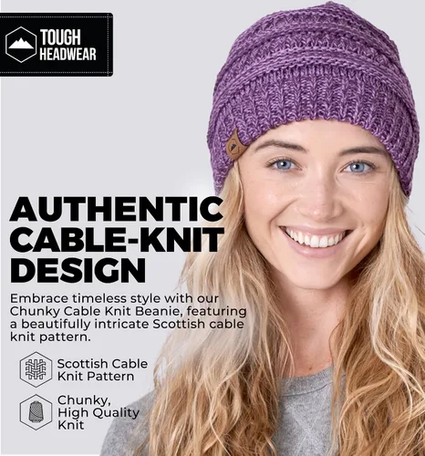 Vista 55 de Gorro de punto para mujer, cálido y suave, elástico, para clima frío de Tough Headwear