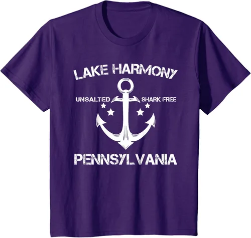 Vista 25 de Playera divertida de Lago Harmony Pennsylvania para acampada o pesca Negro
