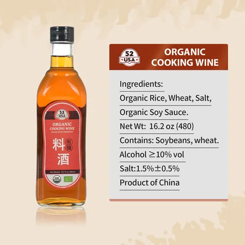 Vista 4 de 52USA Vino Orgánico Shaoxing para Cocinar de Arroz 16.2oz (480ml), Vino de Cocina Chino Asiático, Vino de Arroz Shao Hsing, Vino de Arroz Shaoxing
