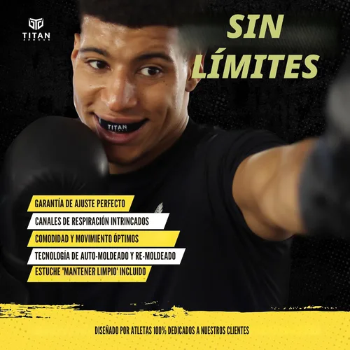 Vista 8 de Protector bucal de boxeo Doble capa premium Estuche incluido Boquilla de ajuste personalizado para adultos y jóvenes Protector bucal