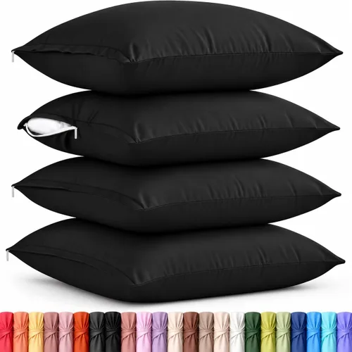 Vista 11 de Utopia Bedding - Fundas protectoras de almohada tamaño Queen, paquete de 2, cierre con cremallera, tela de microfibra cepillada suave, resistentes