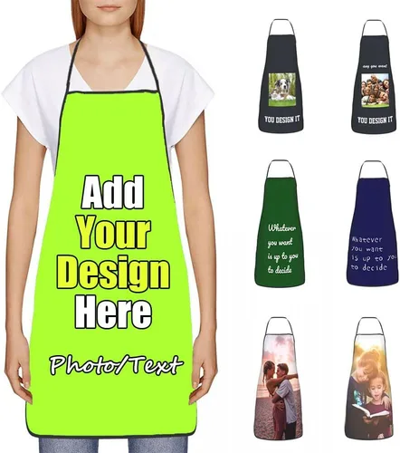 Vista 36 de Delantal Personalizado, Diseña Tu Propio Delantal de Cocina para Cocinar, Sube Tus Fotos Favoritas Logo, Añade Cualquier Nombre o Texto