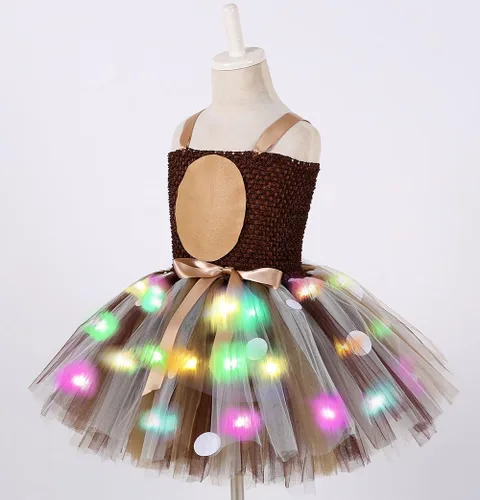 Vista 3 de Tutu Dreams Disfraces de animales de Halloween para niños y niñas de 1 a 10 años, reno, jirafa, tigre con diadema, ropa de disfraces de Halloween