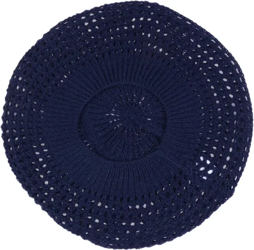 Vista 4 de BYOS - Gorro de boina de ganchillo con corte abierto y ligero