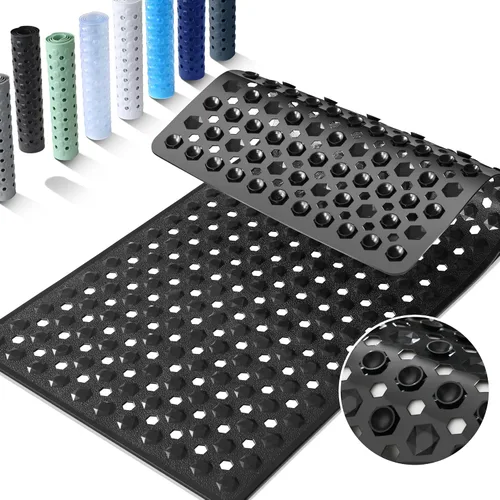 Vista 11 de Yimobra Tapete Cuadrado Antideslizante para Piso de Ducha, 21"x21" Tapete para Bañera Lavable a Máquina, Suave para los Pies, Tapete de Baño