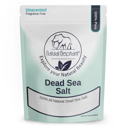 Vista 5 de Natural Elephant Sal del Mar Muerto para remojar y bañarse, bolsa de 1 libra (16 onzas), grano fino, 100% natural y pura