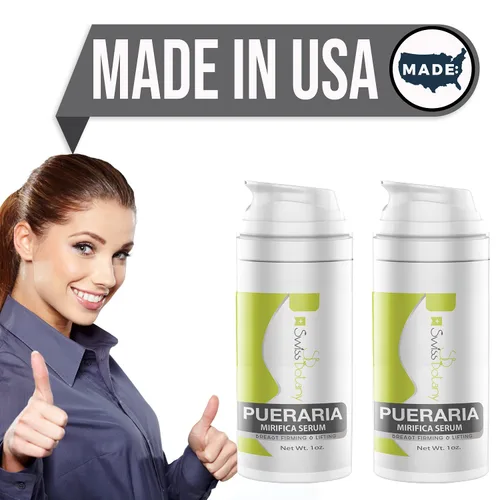 Vista 8 de Swiss Botany Pueraria Mirifica Serum para mejorar los senos – Crema natural reafirmante y levantadora de senos para mujeres y hombres 2 x 1 oz