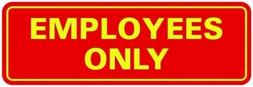 Vista 14 de Letrero estándar de solo empleados - Negro - Pequeño (1 paquete)