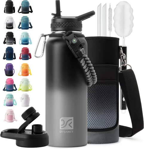 Vista 78 de DYSANKY Botella de agua aislada de 32 onzas, metal al vacío de acero inoxidable grueso, jarra de agua deportiva portátil para gimnasio y senderismo