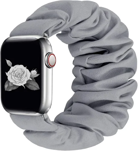 Vista 30 de Greatfine - Correa elástica para reloj Apple Watch Scrunchie de 38mm 40mm 42mm 44mm, correa elástica suave, con iWatch Series 6 SE 5 4 3 2 1, S L