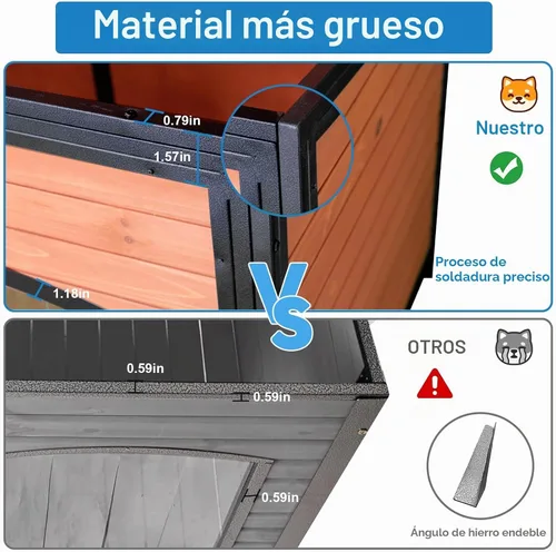 Vista 6 de Casa aislada para perros al aire libre resistente a la intemperie 43.3" L