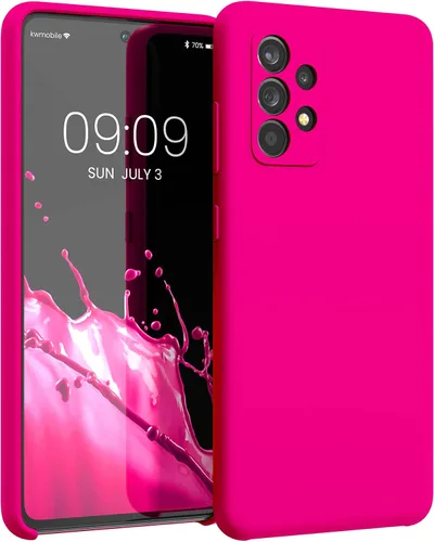 Vista 193 de kwmobile Funda Compatible con Samsung Galaxy A14 5G - Funda de teléfono de TPU y silicona con acabado suave - Verde Lima