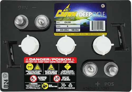 Vista 4 de PowerStar Crown CR-220 Group GC2 6V 220 Ah Batería X4