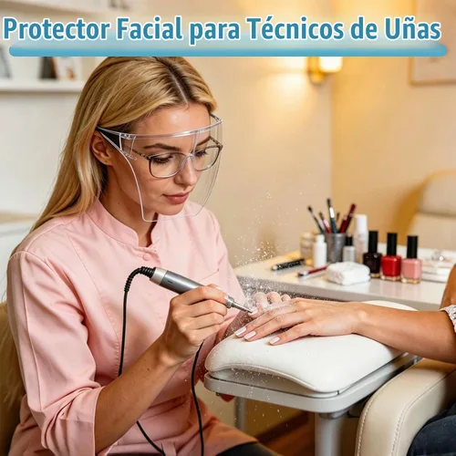 Vista 2 de Paquete de 4 protectores faciales con gafas, antiempañamiento, protección facial completa, protector contra salpicaduras, reutilizables